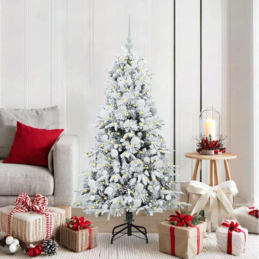 Kunstmatige Inklapbare Kerstboom Wit 150 cm PE en PVC