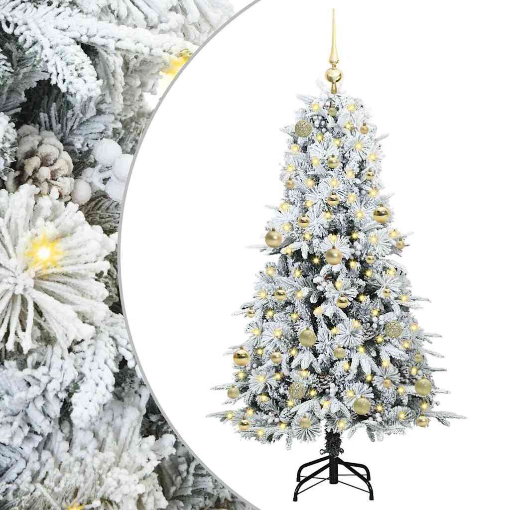 Kunstmatige Inklapbare Kerstboom Wit 150 cm PE en PVC