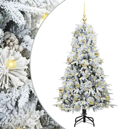 Kunstmatige Inklapbare Kerstboom Wit 150 cm PE en PVC