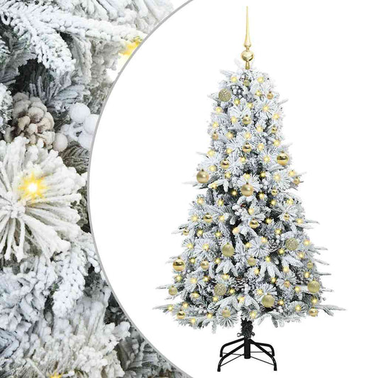 Kunstmatige Inklapbare Kerstboom Wit 150 cm PE en PVC