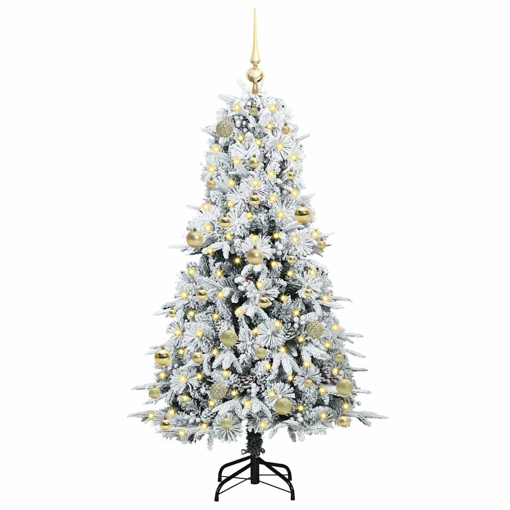 Kunstmatige Inklapbare Kerstboom Wit 150 cm PE en PVC