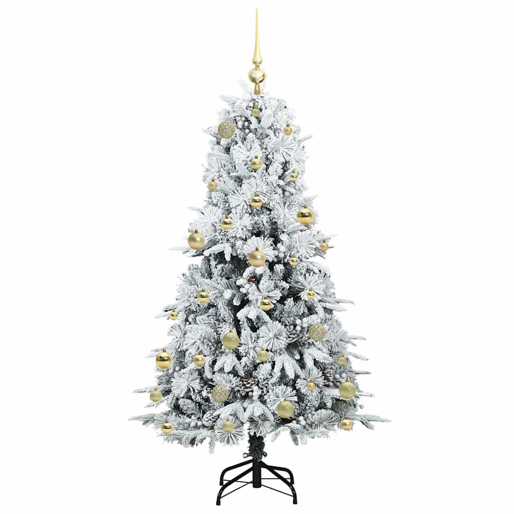 Kunstmatige Inklapbare Kerstboom Wit 150 cm PE en PVC