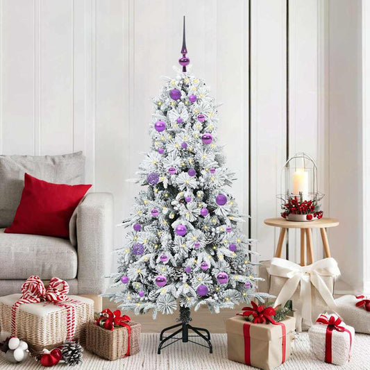 Kunstmatige Inklapbare Kerstboom Wit 150 cm PE en PVC
