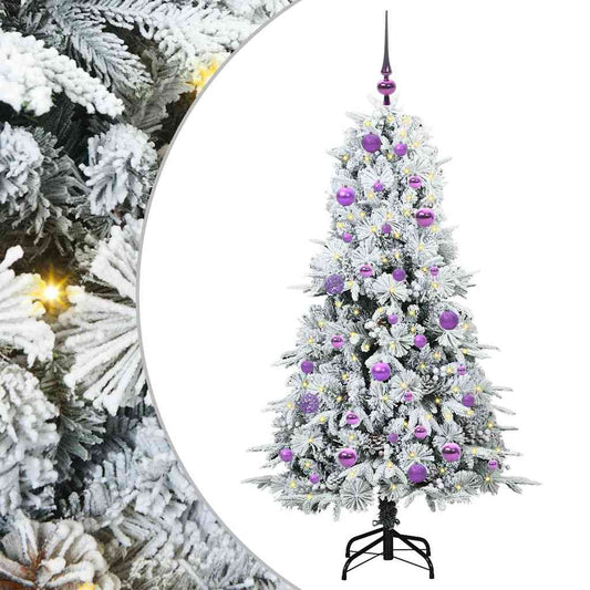 Kunstmatige Inklapbare Kerstboom Wit 150 cm PE en PVC