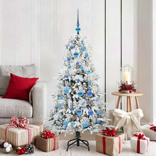 Kunstmatige Inklapbare Kerstboom Wit 150 cm PE en PVC