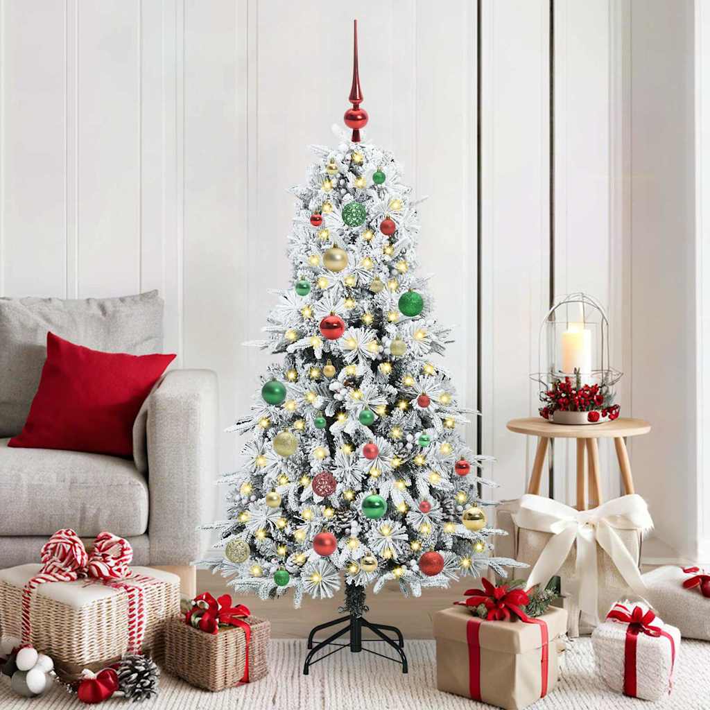 Kunstmatige Inklapbare Kerstboom Wit 150 cm PE en PVC