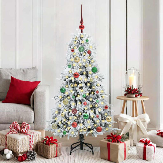 Kunstmatige Inklapbare Kerstboom Wit 150 cm PE en PVC