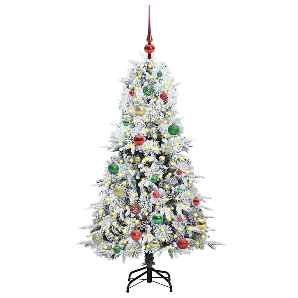 Kunstmatige Inklapbare Kerstboom Wit 150 cm PE en PVC