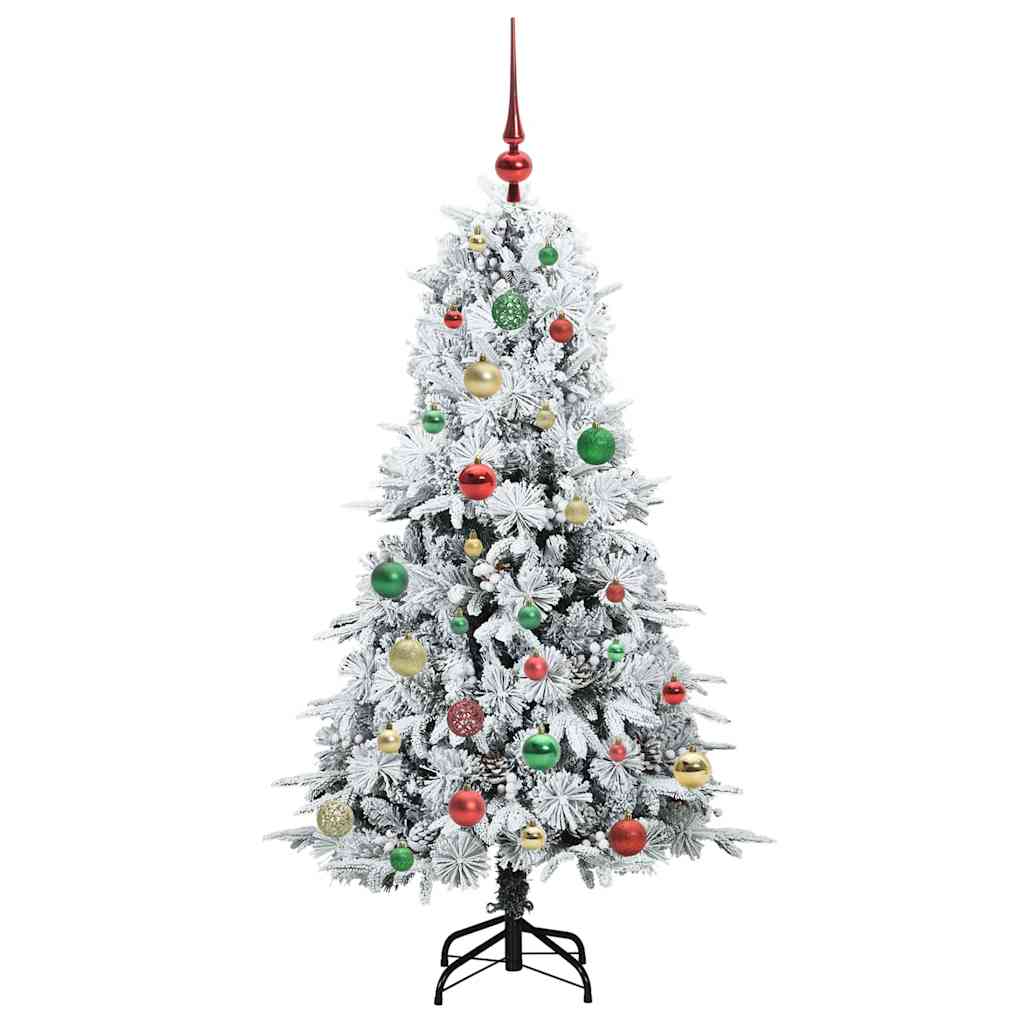 Kunstmatige Inklapbare Kerstboom Wit 150 cm PE en PVC