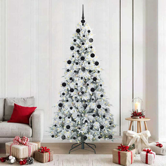 Kunstmatige Inklapbare Kerstboom Wit 210 cm PE en PVC