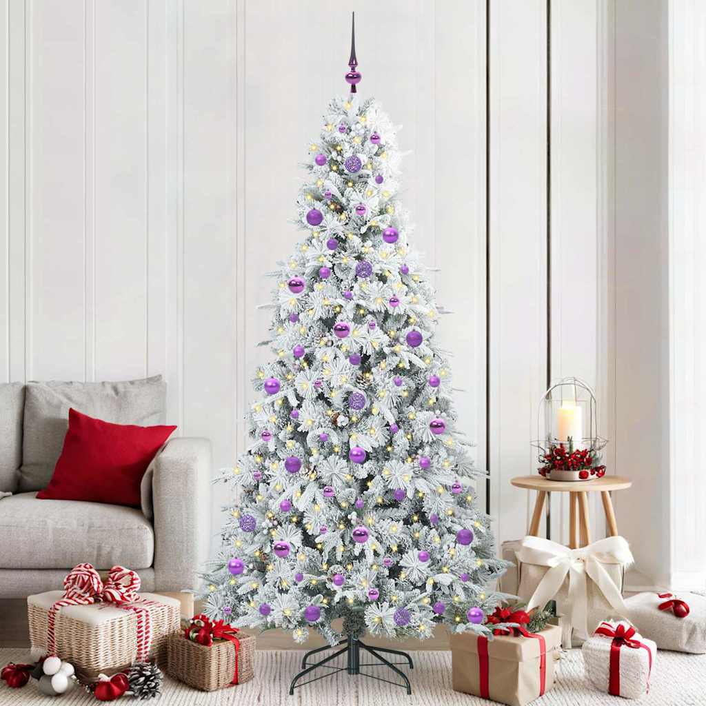 Kunstmatige Inklapbare Kerstboom Wit 210 cm PE en PVC
