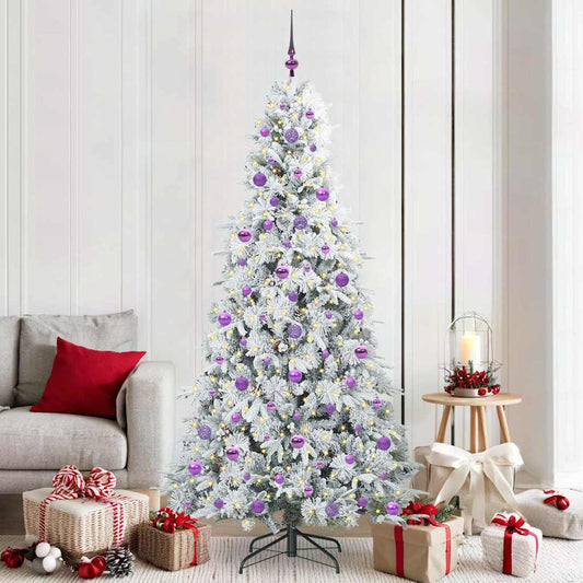 Kunstmatige Inklapbare Kerstboom Wit 210 cm PE en PVC
