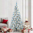 210 cm / Groen en wit / met LEDs en blauwe ballen