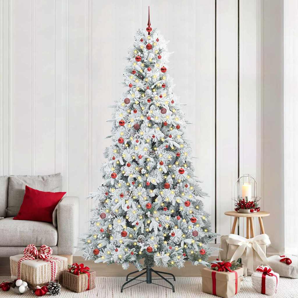 Kunstmatige Inklapbare Kerstboom Wit 240 cm PE en PVC