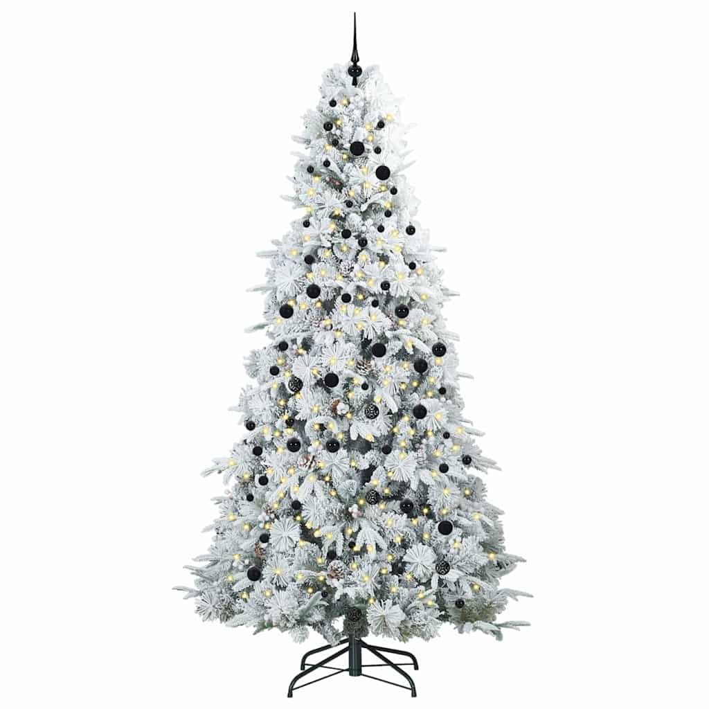 Kunstmatige Inklapbare Kerstboom Wit 240 cm PE en PVC