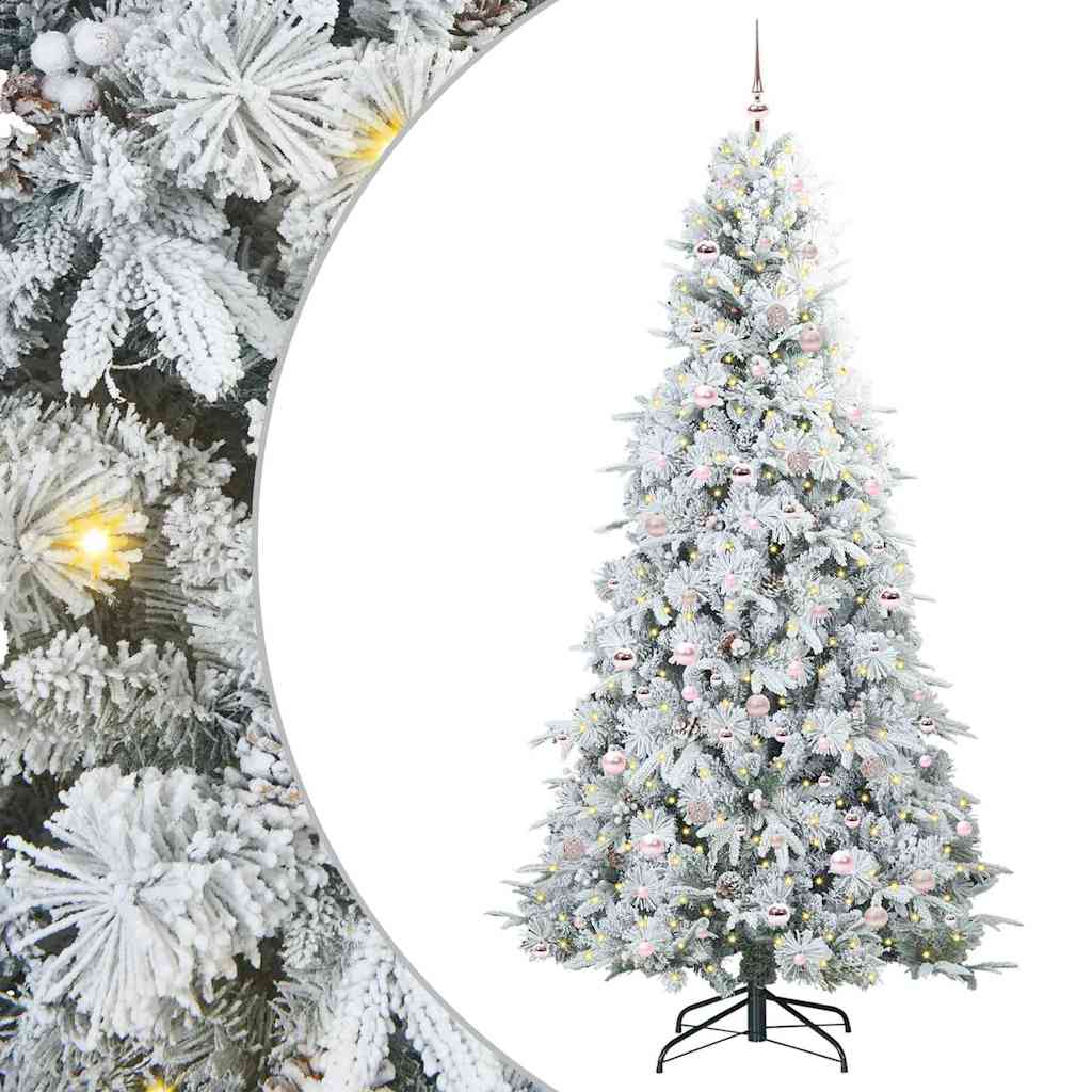 Kunstmatige Inklapbare Kerstboom Wit 240 cm PE en PVC