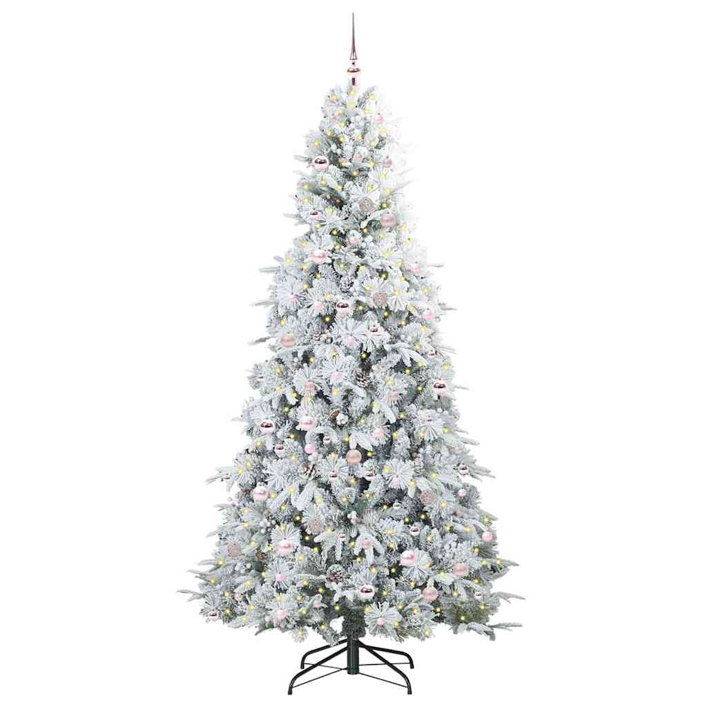 Kunstmatige Inklapbare Kerstboom Wit 240 cm PE en PVC