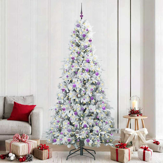 Kunstmatige Inklapbare Kerstboom Wit 240 cm PE en PVC
