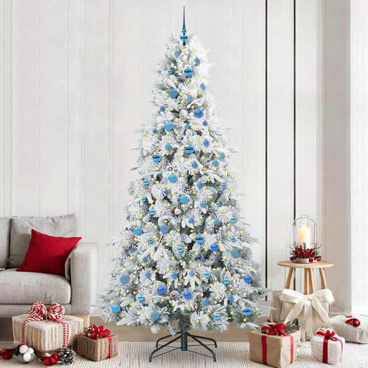 Kunstmatige Inklapbare Kerstboom Wit 240 cm PE en PVC