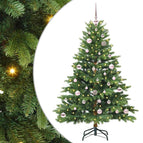 150 cm / Groen / met LED's en roze ballen