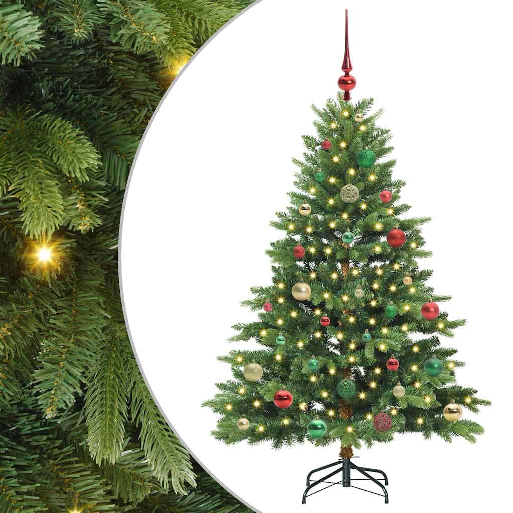 Kunstkerstboom met 150 LED met standaard Groen 150 cm PE en PVC