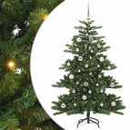 150 cm / Groen / met LED's en roze ballen