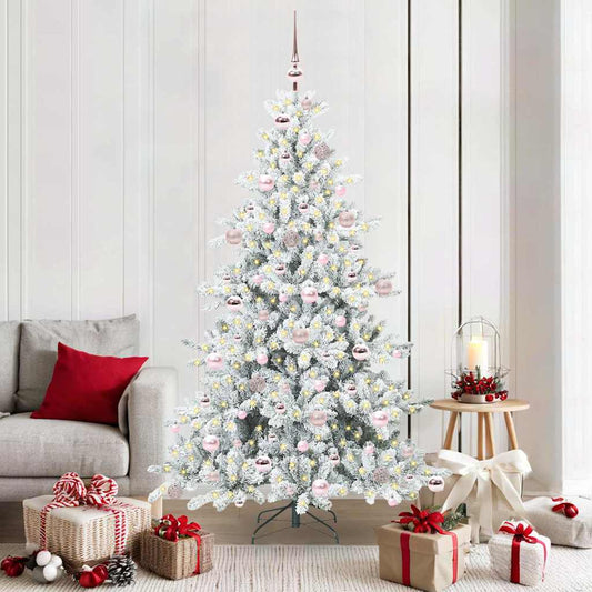 Kunstmatige Inklapbare Kerstboom met 300 LED Wit 180 cm PVC