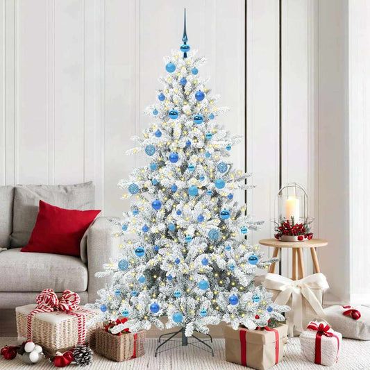 Kunstmatige Inklapbare Kerstboom met 300 LED Wit 180 cm PVC