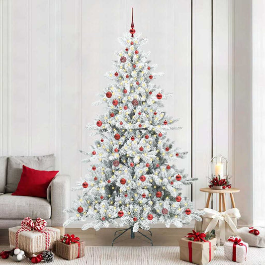 Kunstmatige Inklapbare Kerstboom met 300 LED Wit 210 cm PVC
