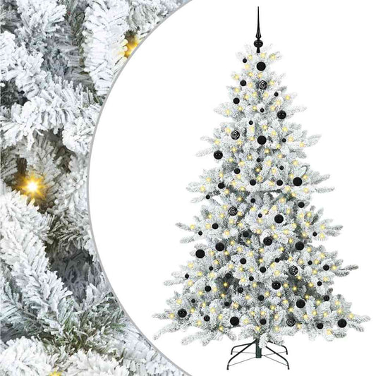 Kunstmatige Inklapbare Kerstboom met 300 LED Wit 210 cm PVC