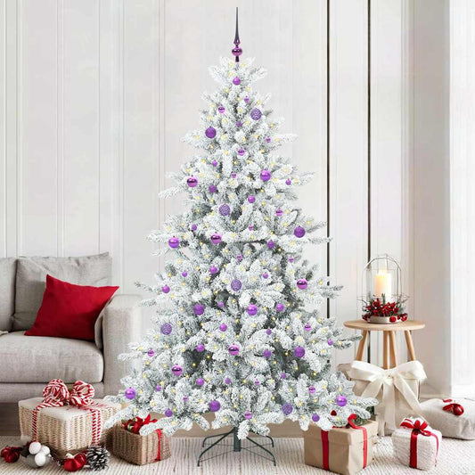 Kunstmatige Inklapbare Kerstboom met 300 LED Wit 210 cm PVC