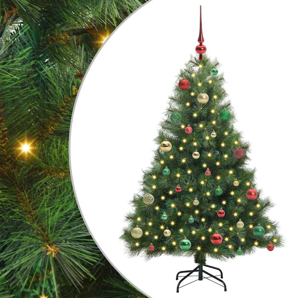 Kunstkerstboom met 150 LED met standaard Groen 150 cm PE en PVC