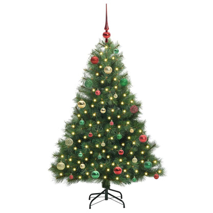 Kunstkerstboom met 150 LED met standaard Groen 150 cm PE en PVC