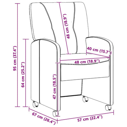 Eetkamerstoelen Met Wieltjes 2 Pcs 57 X 67 X 95 Cm