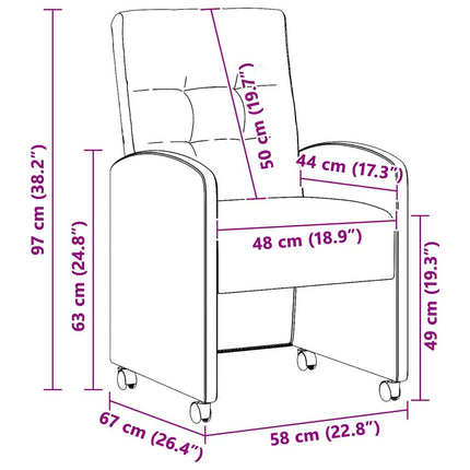 Eetkamerstoelen Met Wieltjes 2 Pcs 58 X 67 X 97 Cm