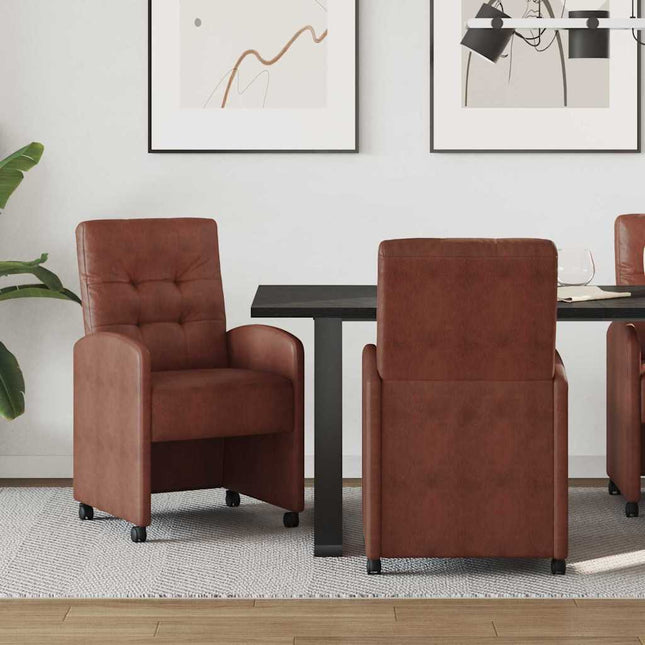 Eetkamerstoelen Met Wieltjes 2 Pcs 58 X 67 X 97 Cm