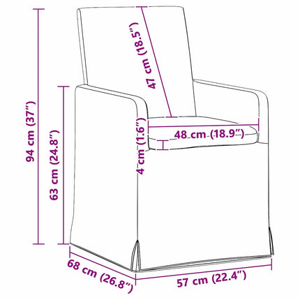 Eettafelstoelen 2 Pcs 57 X 67 X 95 Cm Stof