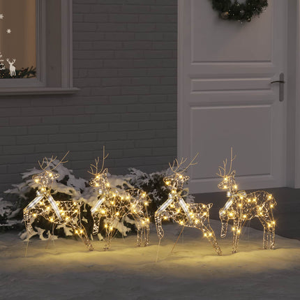 Led Rendieren 4 St Goud 45 X 19 X 65 Cm Stof