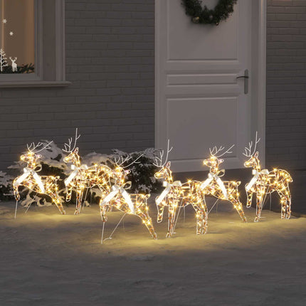 Led Rendieren 4 St Goud 45 X 19 X 65 Cm Stof