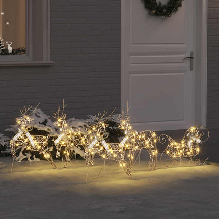 Led Rendieren 5 St Wit 43 X 18 X 66 Cm Stof