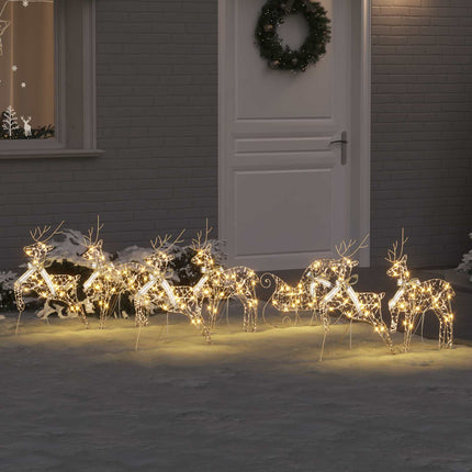Led Rendieren 5 St Wit 43 X 18 X 66 Cm Stof