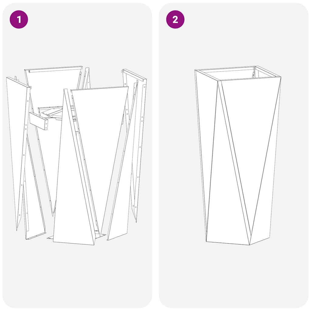 Plantenbak 2 Pcs Zilver