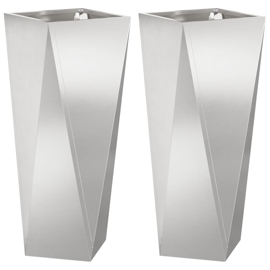 Plantenbak 2 Pcs Zilver