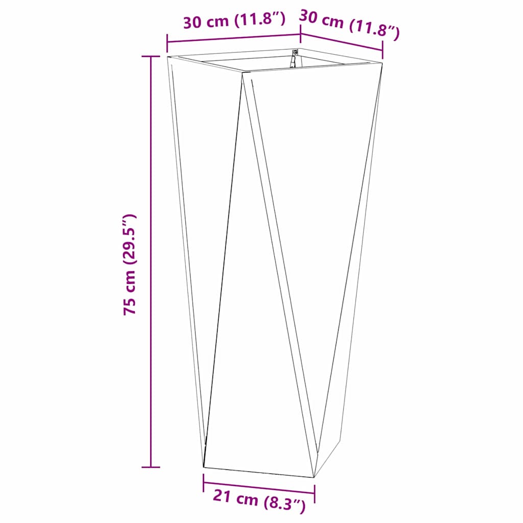 Plantenbak 2 Pcs Zilver