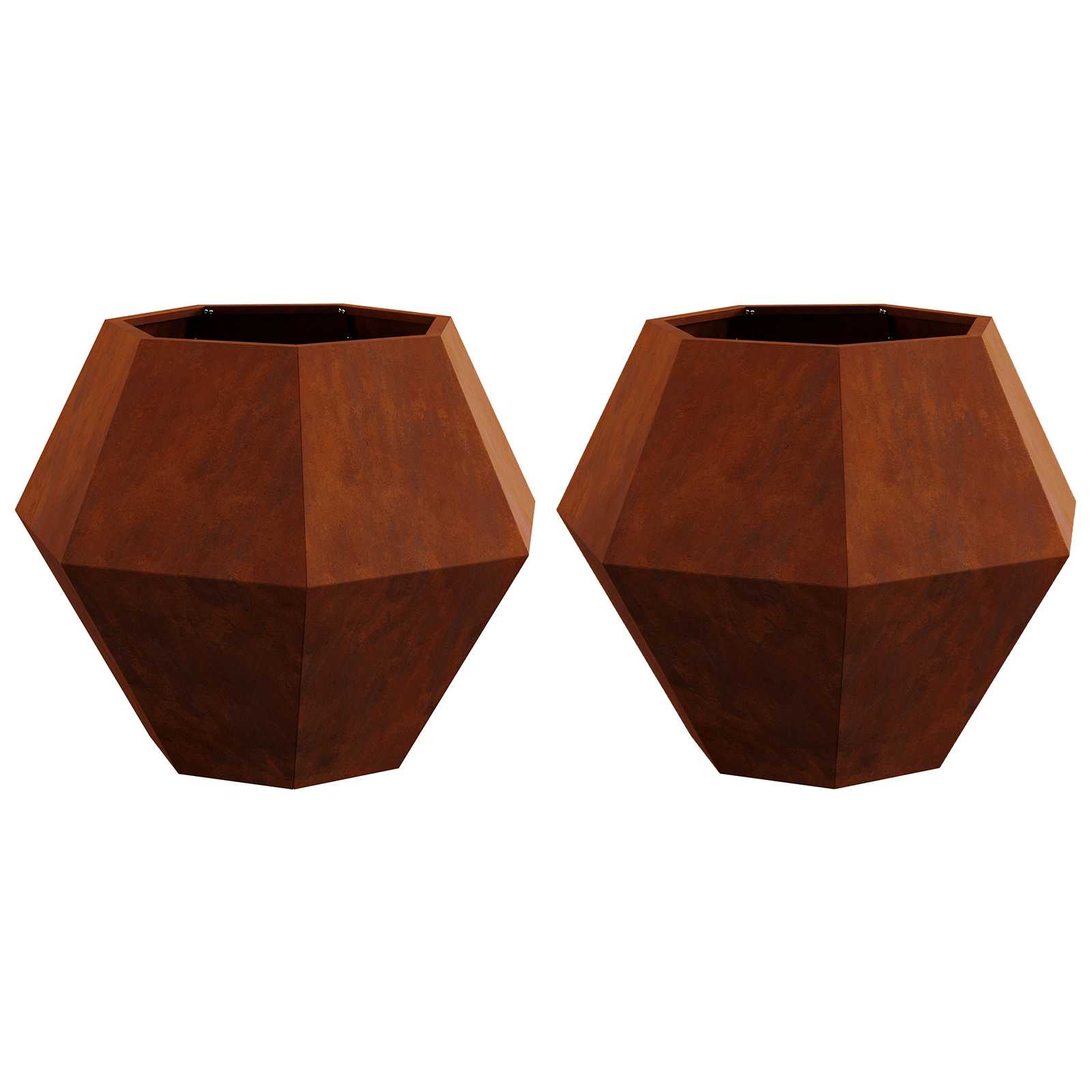 Plantenbak 2 Pcs Roestig