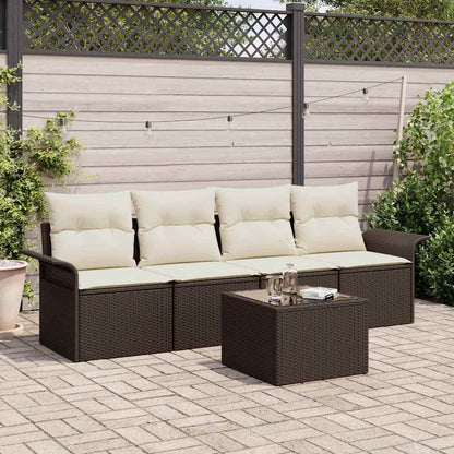 Tuin Sofa Set Met Kussen 5 Pcs Poly Rattan