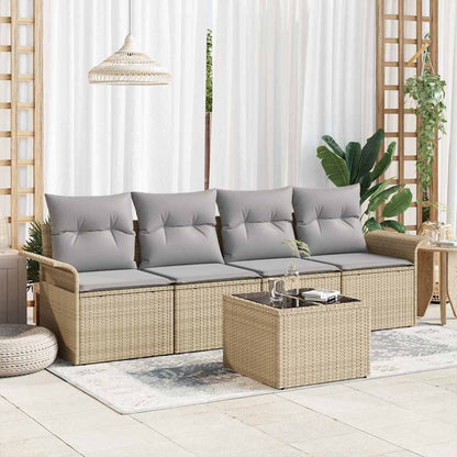 Tuin Sofa Set Met Kussen 5 Pcs Poly Rattan
