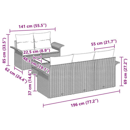 Tuin Sofa Set Met Kussen 6 Pcs 55 X 55 X 37 Cm