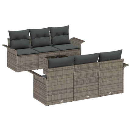 Tuinbankenset Met Kussen Met Opslag 7 Pcs Poly Rattan