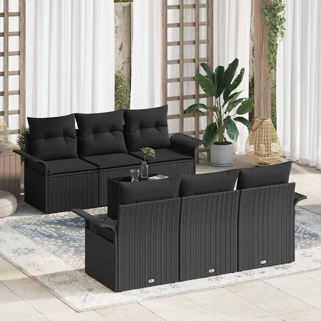 Tuinbankenset Met Kussen 7 Pcs En Crème Poly Rattan